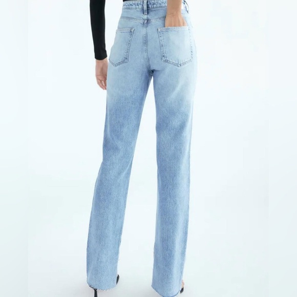 New Zara Slim Flared Slitted High Rise Jeans - Picture 3 of 5